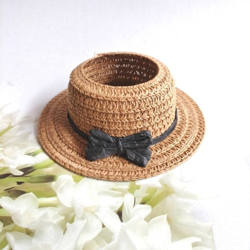 (only-clothes) Suitable for LABUBU Straw Hat LABUBU Headwear Ear-Hole Baby Hat Open-Top Sitting Party