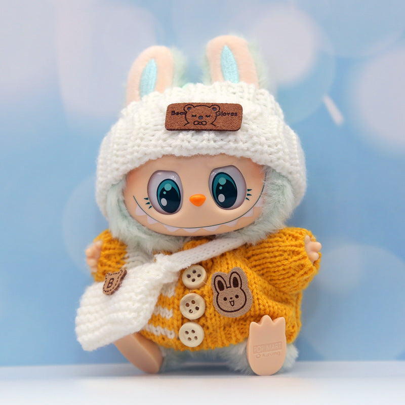 Automobiles Curtain Cloth Pendant Button Knitted Sweater Labubu Hat Small Bag PVC Doll Refill Baby Clothes Suit
