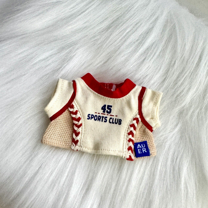 (only-clothes) Labubu Baseball Outfit Set for 15-17 cm Dolls, Baby Doll Clothes, Dress-Up Baseball Set, New Hat and Clothes