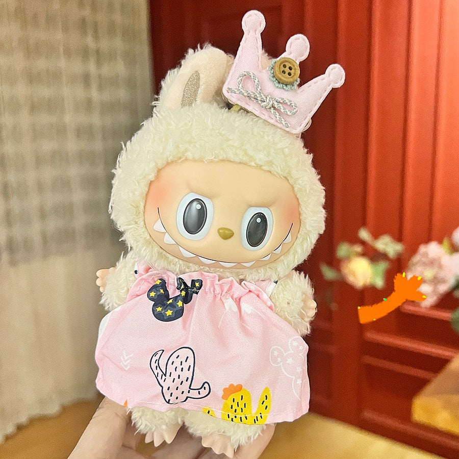 (only-clothes) Suitable for Labubu Doll Clothes First Second Third Generation 17cm Pendant Plush Toy Clothes Set