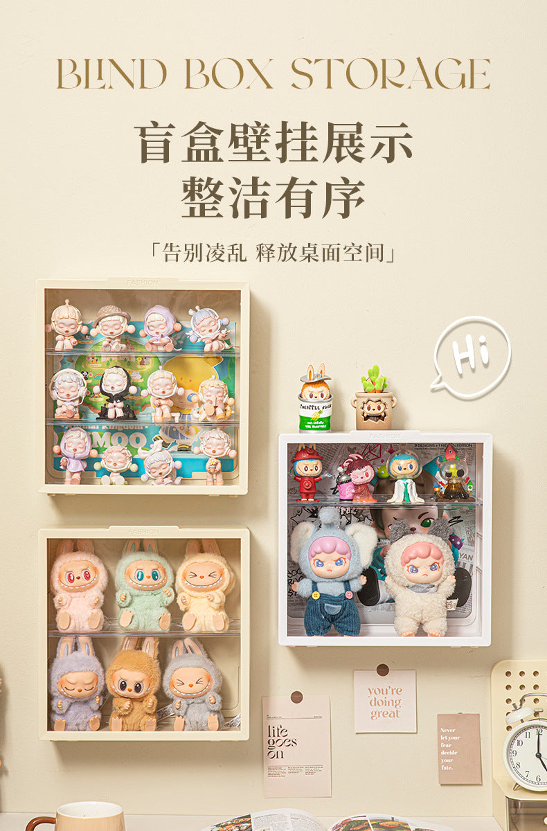 Labubu Display Box Wall-Mounted Labubu Vinyl Doll Storage Box Cotton Doll Plush Toy Transparent Doll Cabinet