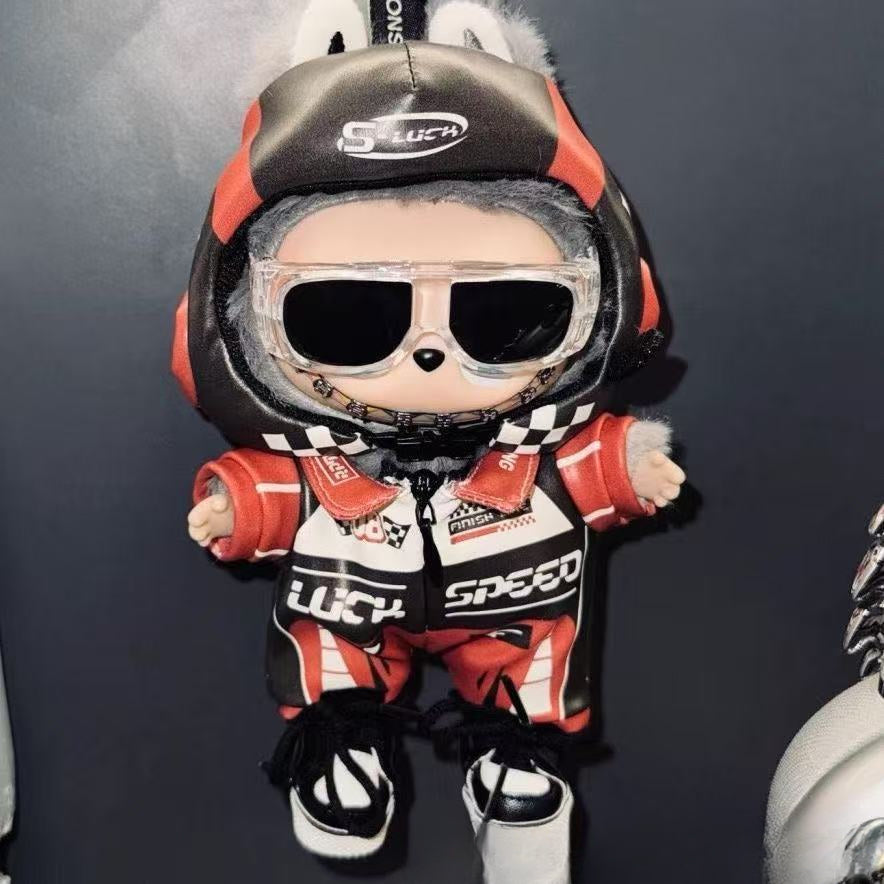 (only-clothes) First and Second Generation Labubu Blind Box Pilot 6.2cm Goggles 10cm Cotton Doll Glasses Accessories