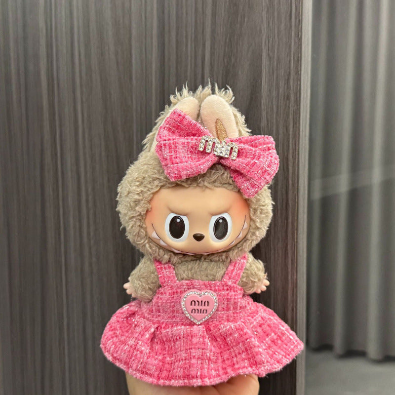 (only-clothes) Labubu Doll Clothes Labubu 17cm Pendant First and Second Generation Vinyl Plush Doll Replacement Clothes Set Accessories