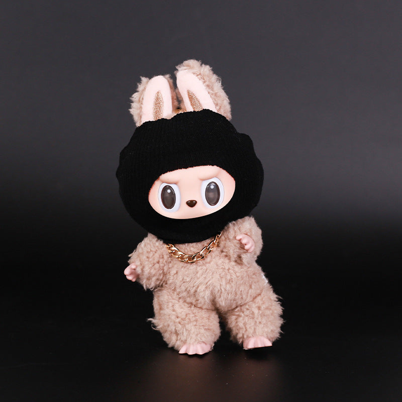 (only-clothes) Labubu 17cm Pendant Trendy Brand Doll Clothes Replacement Labubu 15cm Sitting Party Headgear Accessories Trendy