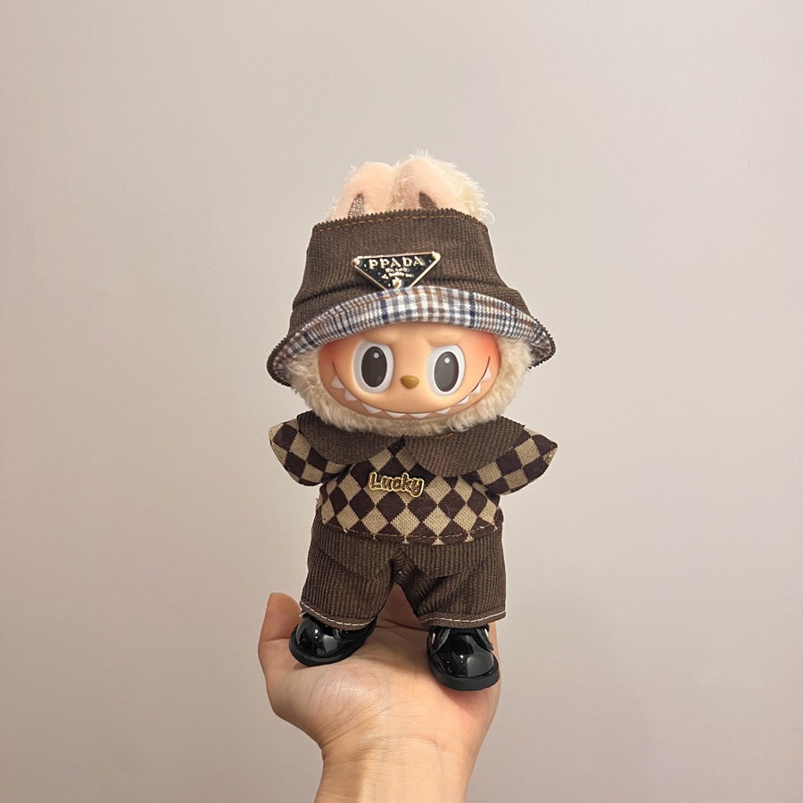 (only-clothes) Suitable for Labubu Doll Clothes First Second Third Generation 17cm Pendant Plush Toy Clothes Set