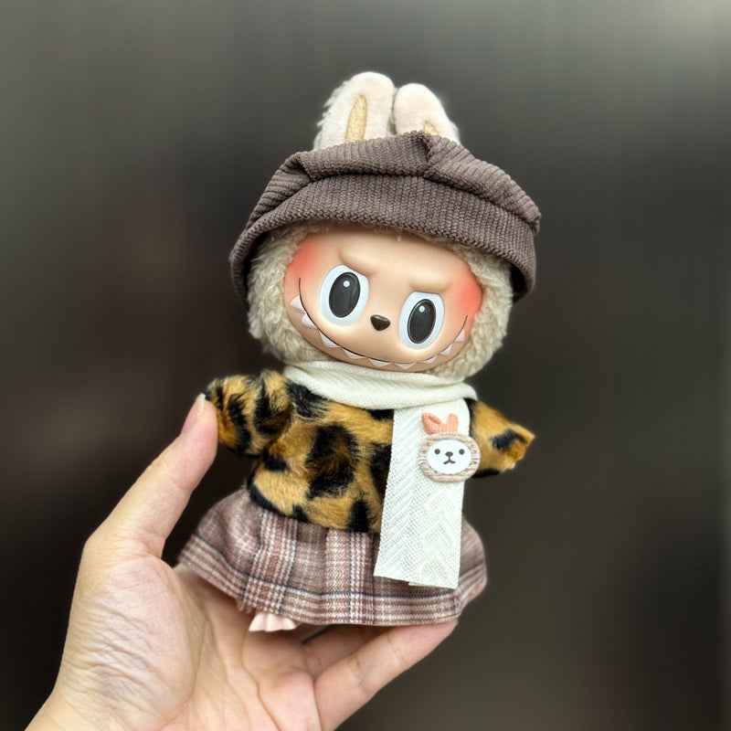 (Only-Clothes) Labubu Baby Clothes 17cm Automobiles Curtain Cloth Blind Box Pendant Generation One Or Two Vinyl Plush Doll for Suit