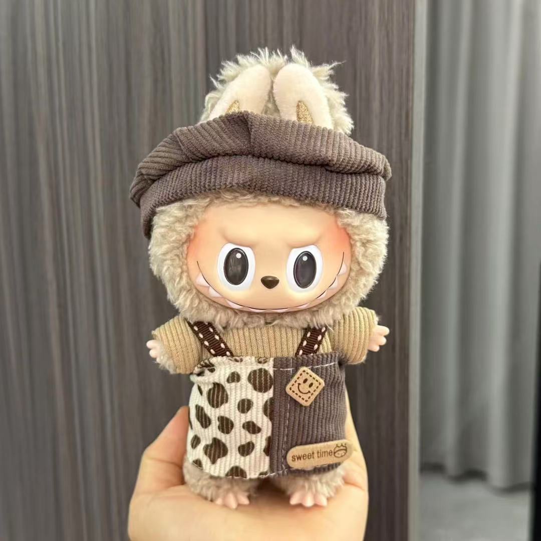 (only-clothes) Labubu Doll Clothes Labubu 17cm Pendant First and Second Generation Vinyl Plush Doll Replacement Clothes Set Accessories