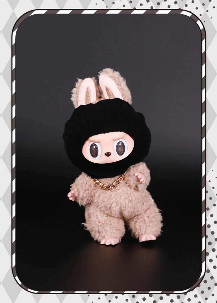 (only-clothes) Labubu 17cm Pendant Trendy Brand Doll Clothes Replacement Labubu 15cm Sitting Party Headgear Accessories Trendy