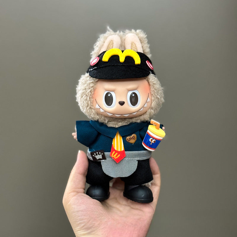 (only-clothes) Suitable for Labubu Doll Clothes 123 Generation Labubu Clothes 17cm Pendant Plush Doll Outfit Dress