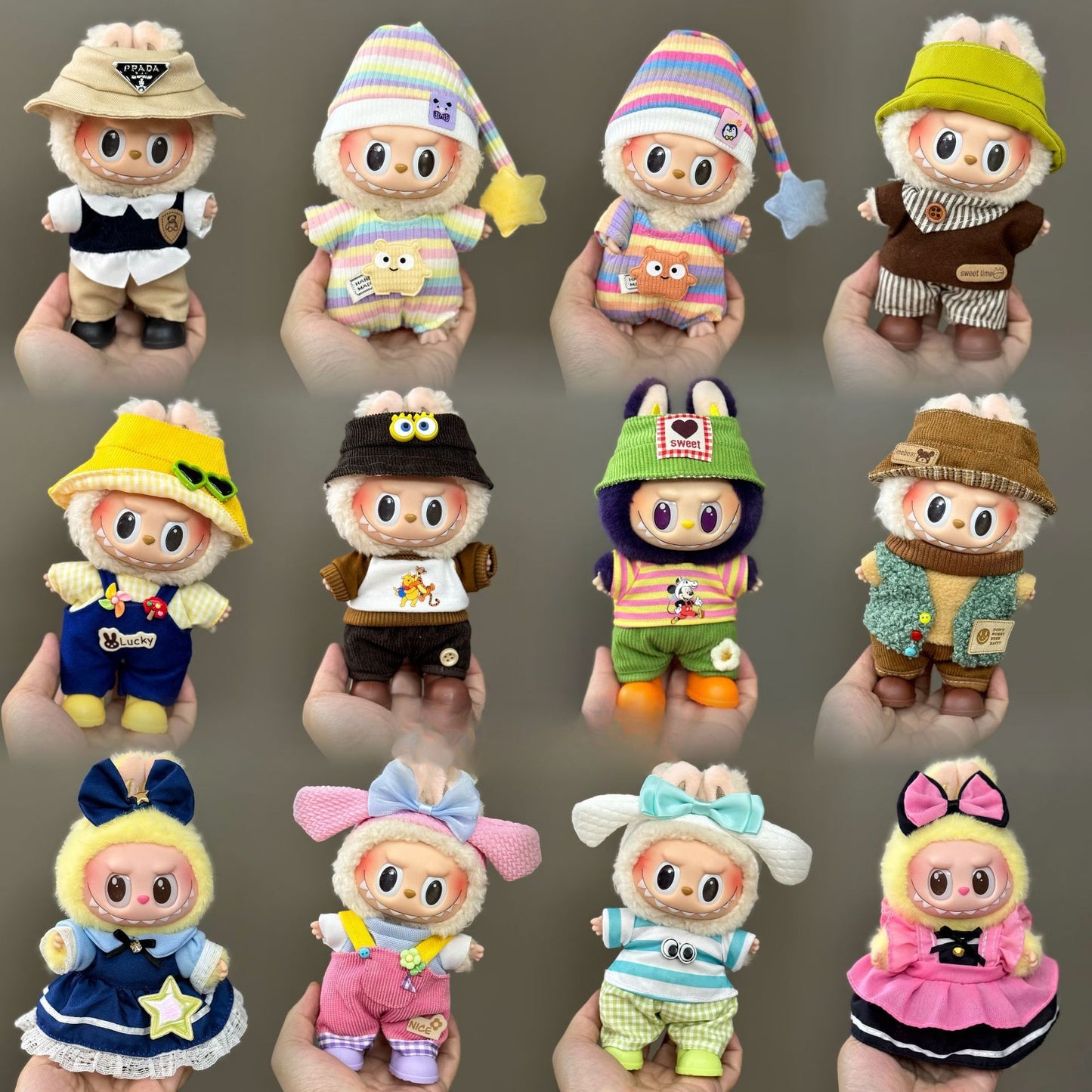 (only-clothes) Suitable for Labubu Doll Clothes 123 Generation Labubu Clothes 17cm Pendant Plush Doll Outfit Dress