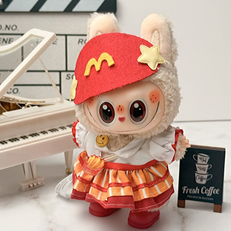 (only-clothes) Suitable for Labubu Doll Clothes Labubu Plush Vinyl Sitting Party First Second Third Generation Dress Set