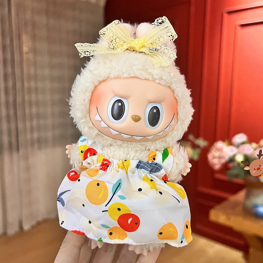 (only-clothes) Suitable for Labubu Doll Clothes First Second Third Generation 17cm Pendant Plush Toy Clothes Set