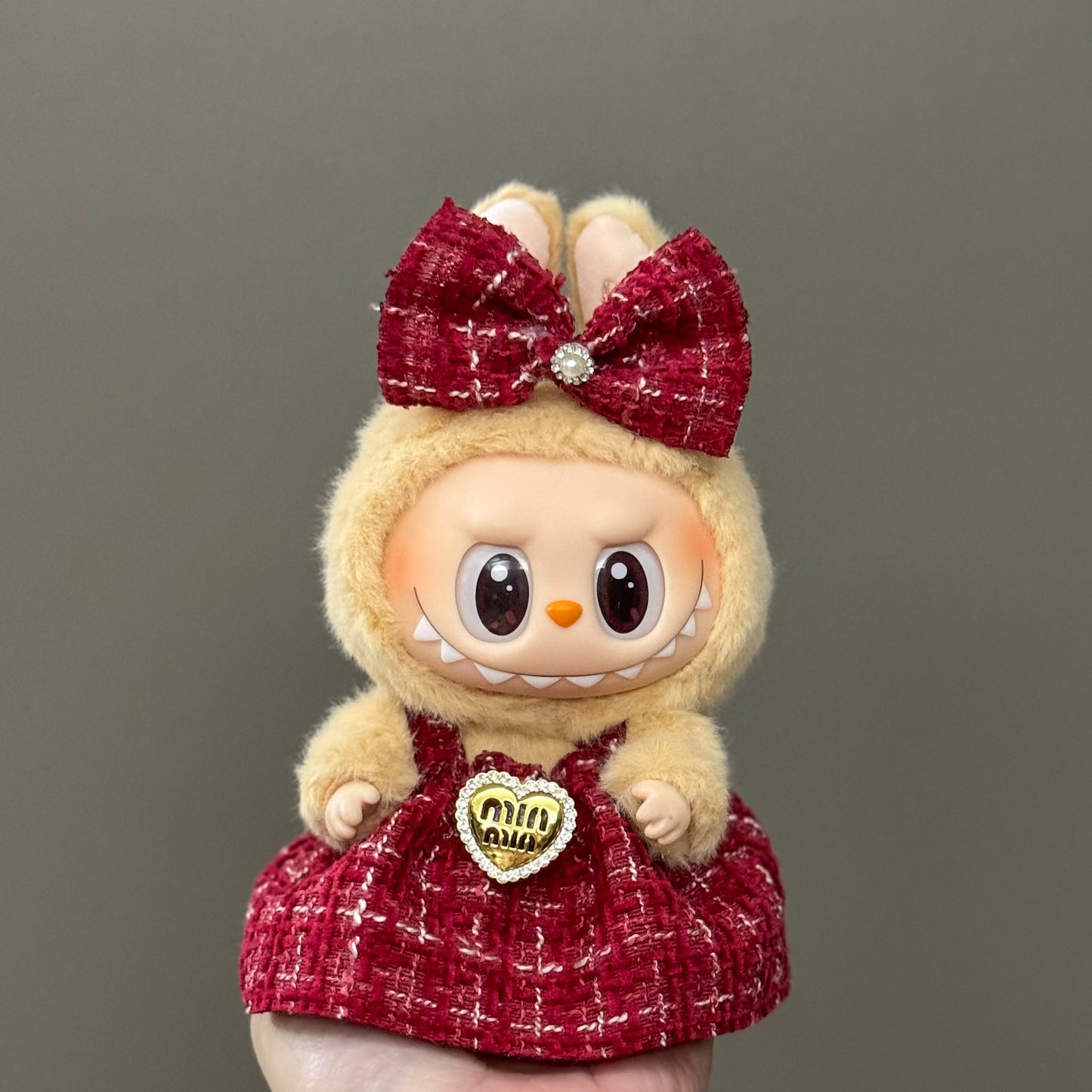 (only-clothes) Suitable for Labubu Plush Doll Clothes First and Second Generation 17cm Pendant Plush Toy Clothes Set Dress
