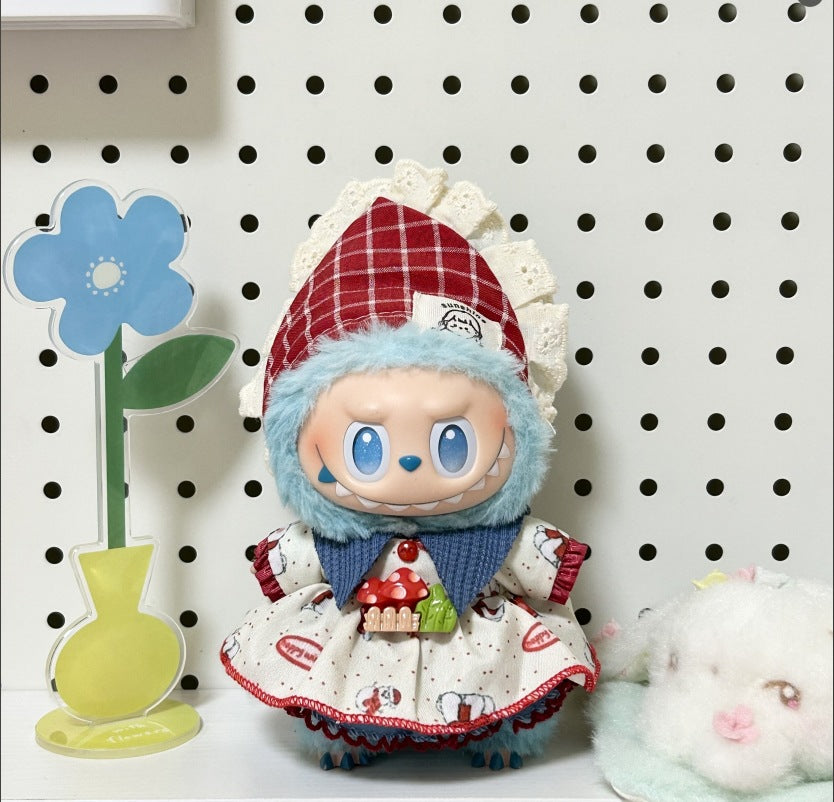 (Only-Clothes) 17cm Automobiles Curtain Cloth First Generation Second Generation Can Wear Doll Clothes for Clothes Labubu Pendant Doll Can Wear Doll Clothes Suit
