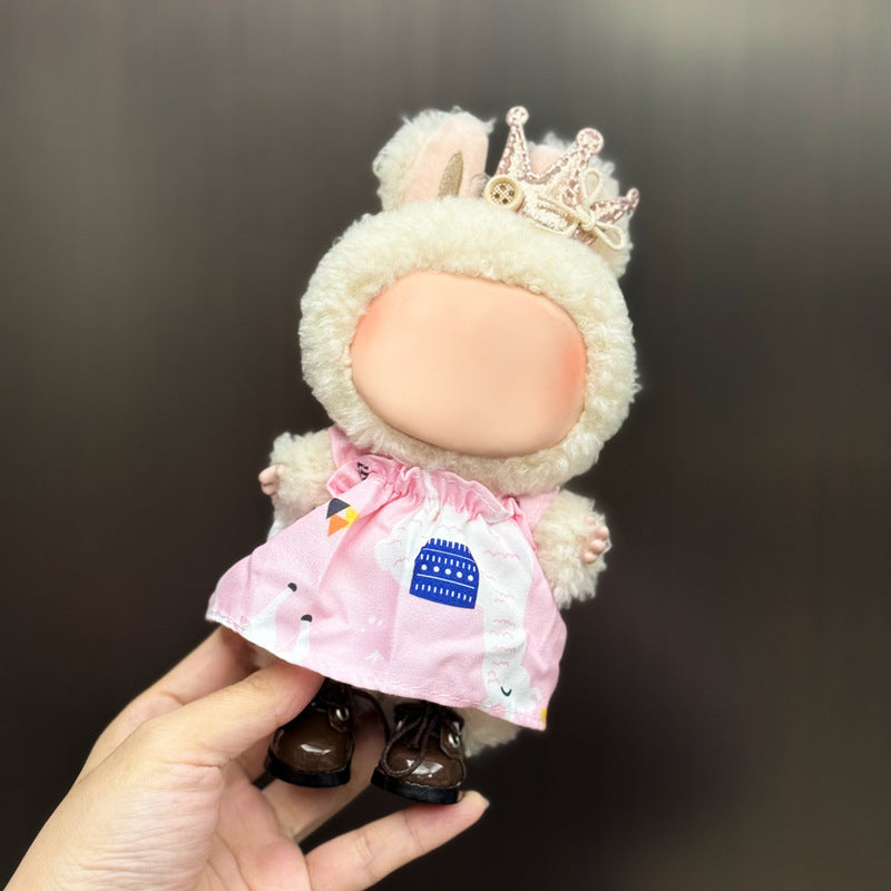 (Only-Clothes) Clothes Only Suitable for Generation Second Generation and Third Generation Pull Clothes 17cm Blind Box Pendant Trendy Vinyl Doll Cloth Ragdoll