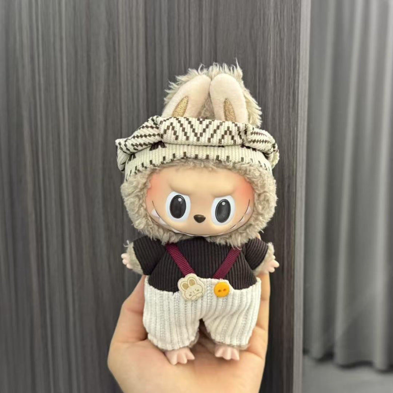 (only-clothes) Labubu Doll Clothes Labubu 17cm Pendant First and Second Generation Vinyl Plush Doll Replacement Clothes Set Accessories