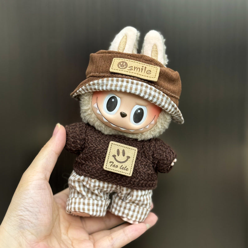 (Only-Clothes) Labubu Baby Clothes 17cm Automobiles Curtain Cloth Blind Box Pendant Generation One Or Two Vinyl Plush Doll for Suit
