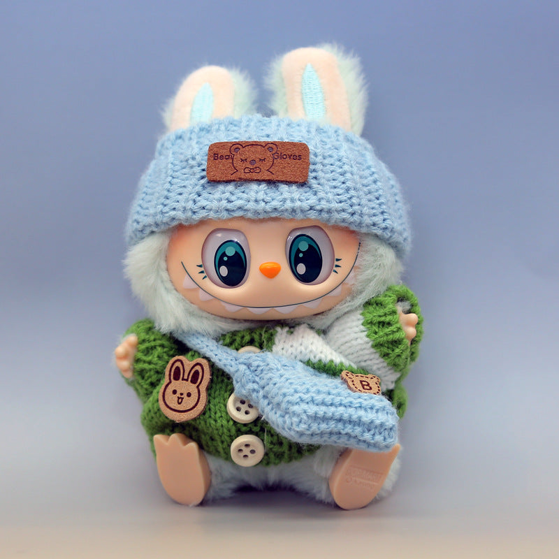 Automobiles Curtain Cloth Pendant Button Knitted Sweater Labubu Hat Small Bag PVC Doll Refill Baby Clothes Suit
