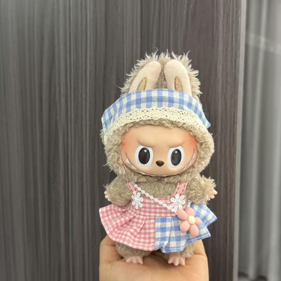 (only-clothes) Labubu Doll Clothes Labubu 17cm Pendant First and Second Generation Vinyl Plush Doll Replacement Clothes Set Accessories