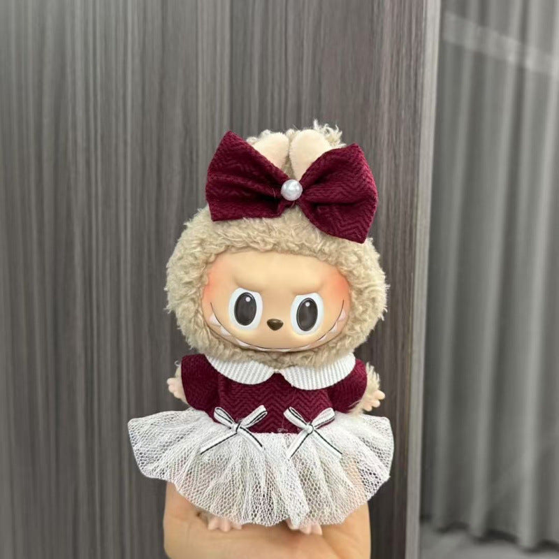 (only-clothes) Labubu Doll Clothes Labubu 17cm Pendant First and Second Generation Vinyl Plush Doll Replacement Clothes Set Accessories