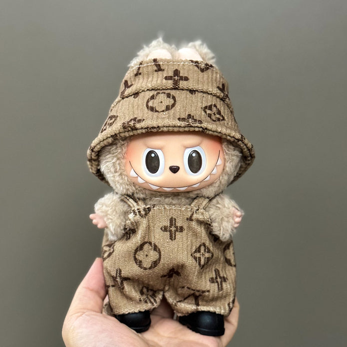 (only-clothes) Suitable for Labubu Plush Doll Clothes First and Second Generation 17cm Pendant Plush Toy Clothes Set Dress
