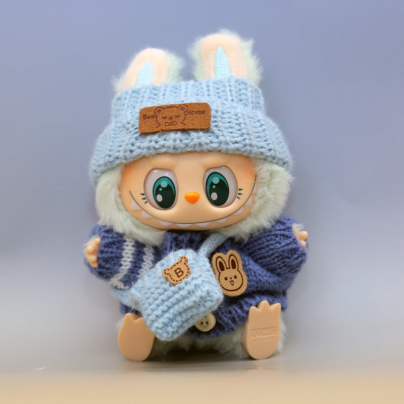 Automobiles Curtain Cloth Pendant Button Knitted Sweater Labubu Hat Small Bag PVC Doll Refill Baby Clothes Suit