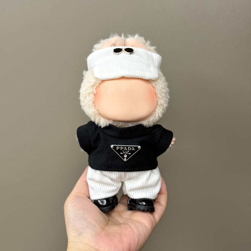 (only-clothes) Suitable for Labubu Plush Doll Clothes First and Second Generation 17cm Pendant Plush Toy Clothes Set Dress