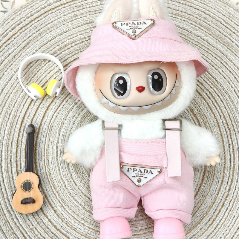 (only-clothes) Labubu Doll Clothes Vinyl Cloth Doll 17cm Cute Dress-Up Casual Outfit Skirt Plush Toy Clothes