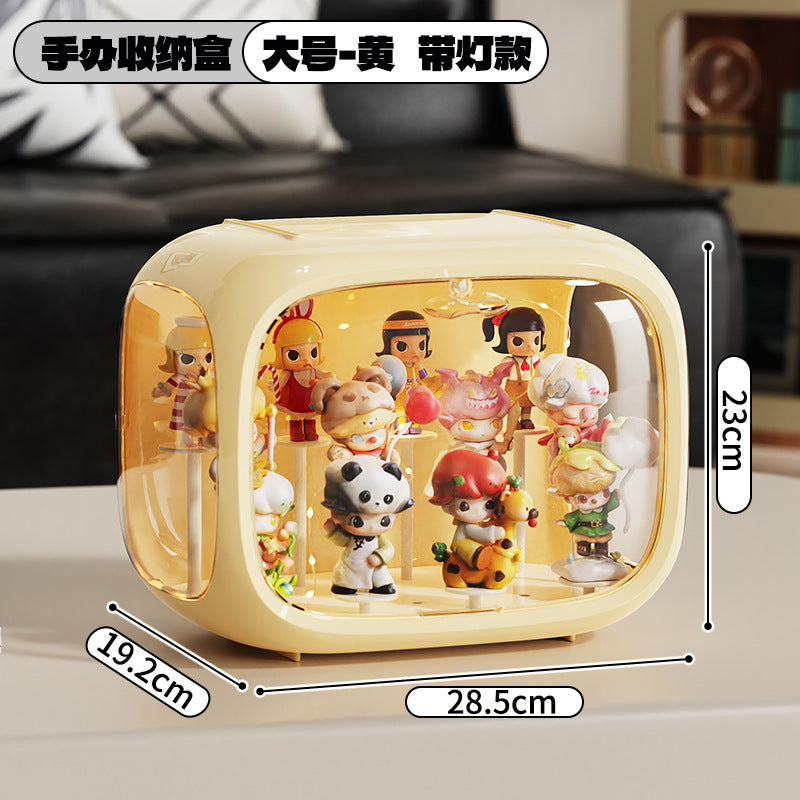 Space Capsule Labubu Blind Box Storage Box Transparent Bubble Mart White Box Display Figurine Display Stand