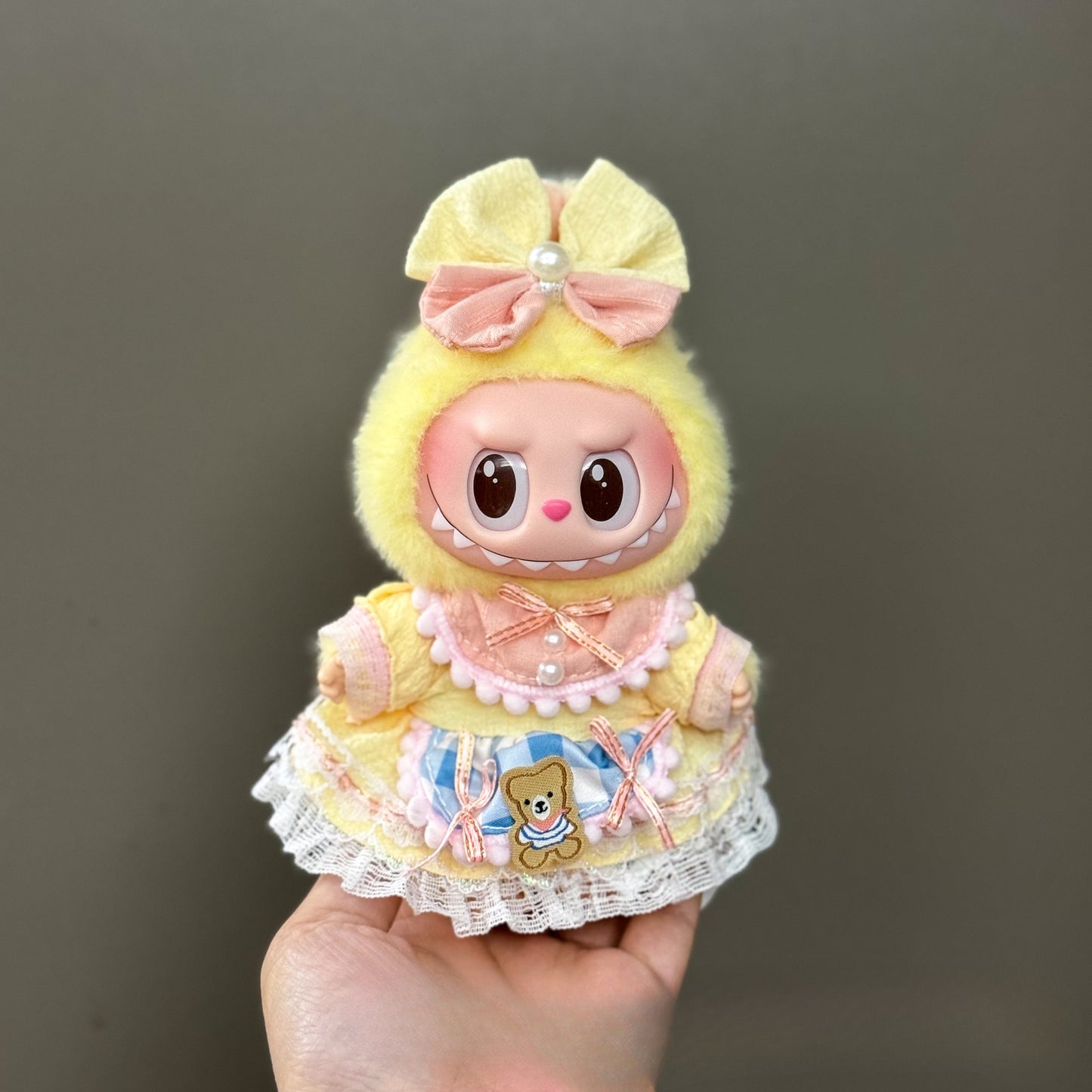 (only-clothes) Suitable for Labubu Doll Clothes 123 Generation Labubu Clothes 17cm Pendant Plush Doll Outfit Dress