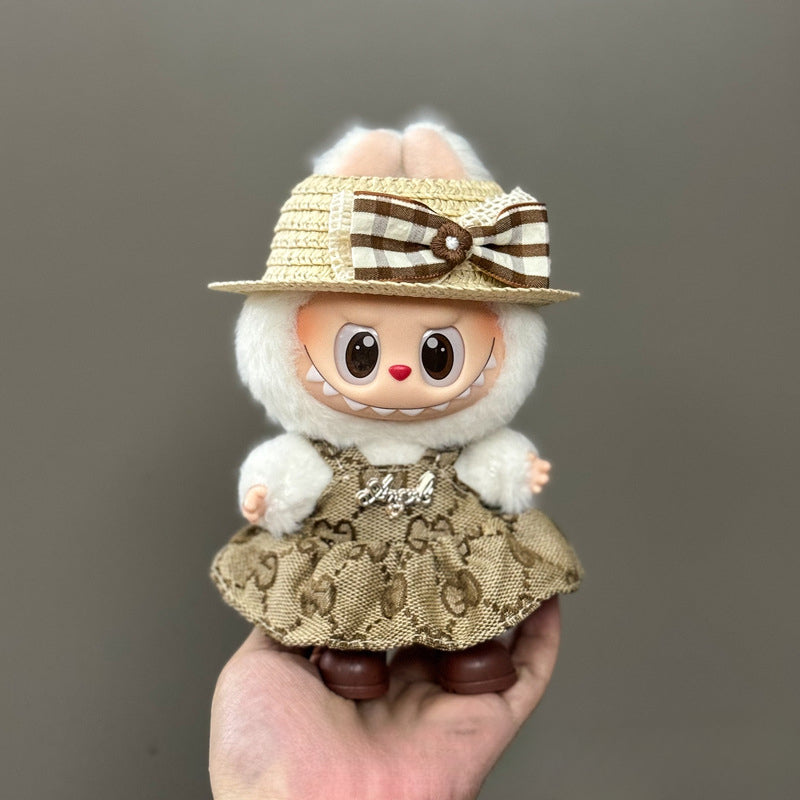 (only-clothes) Suitable for Labubu Doll Clothes 123 Generation Labubu Clothes 17cm Pendant Plush Doll Outfit Dress