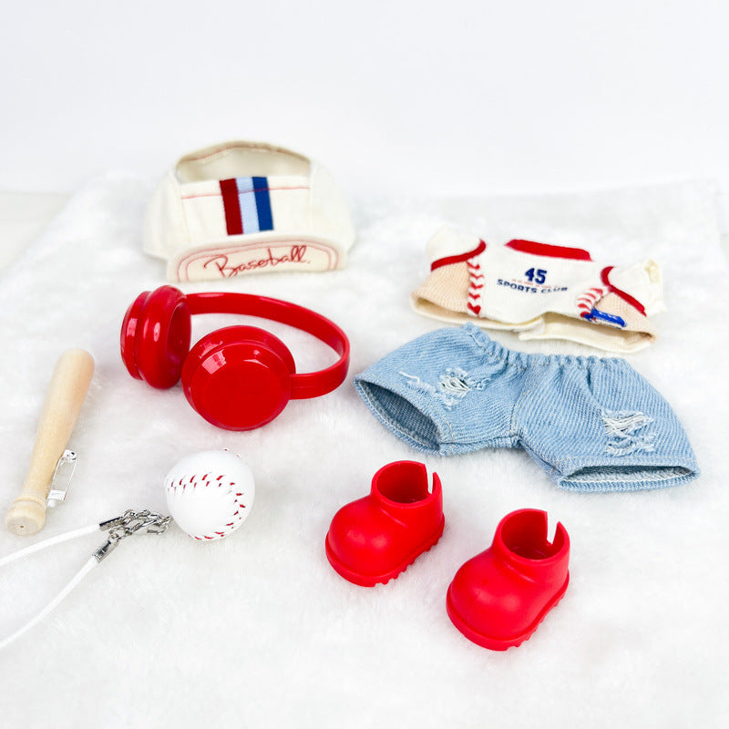 (only-clothes) Labubu Doll Clothes Accessories Sports Outfit Baseball Set First Second Third Generation Blind Box Pendant Labubu Clothes Dress Up