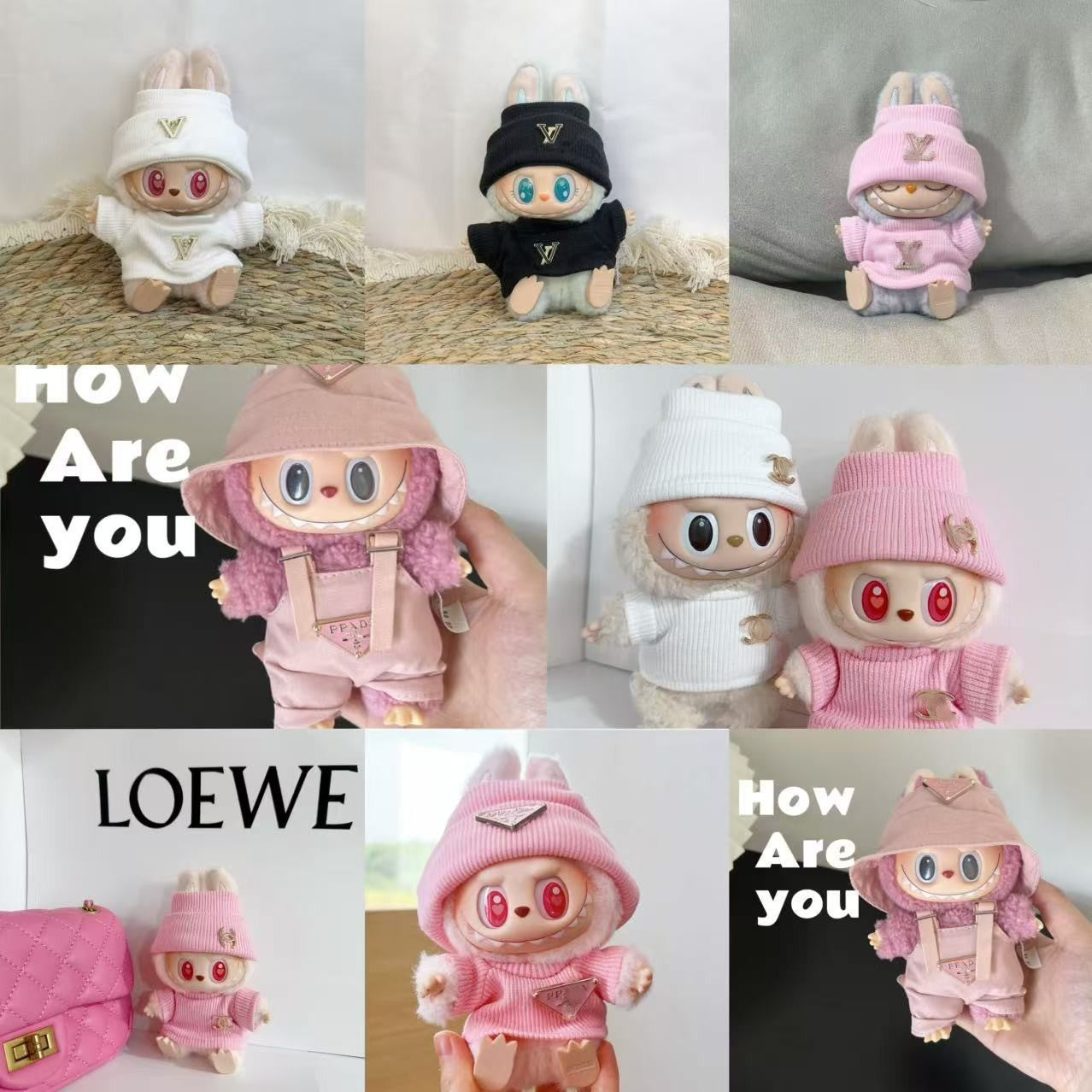 (only-clothes) Only Selling Clothes First Second Third Generation Labubu Clothes Pendant Labubu Doll Clothes Happy Doll Trendy Large Version Set