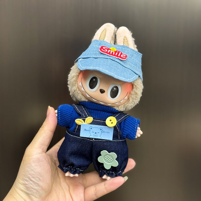 (Only-Clothes) Labubu Baby Clothes 17cm Automobiles Curtain Cloth Blind Box Pendant Generation One Or Two Vinyl Plush Doll for Suit