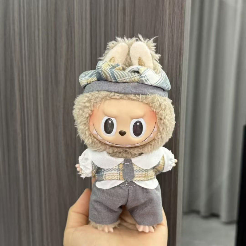 (only-clothes) Labubu Doll Clothes Labubu 17cm Pendant First and Second Generation Vinyl Plush Doll Replacement Clothes Set Accessories