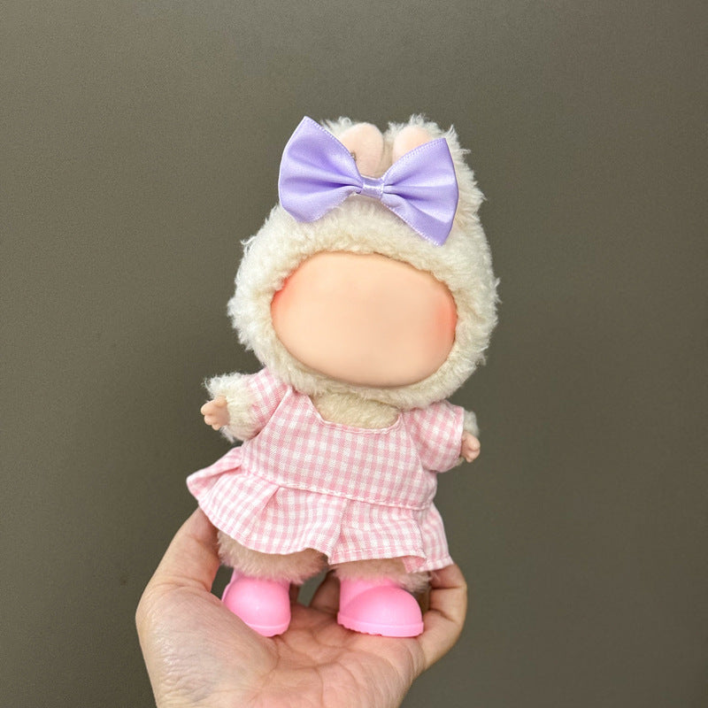 (Only-Clothes) Clothes Only Suitable for Generation Second Generation and Third Generation Pull Clothes 17cm Blind Box Pendant Trendy Vinyl Doll Cloth Ragdoll