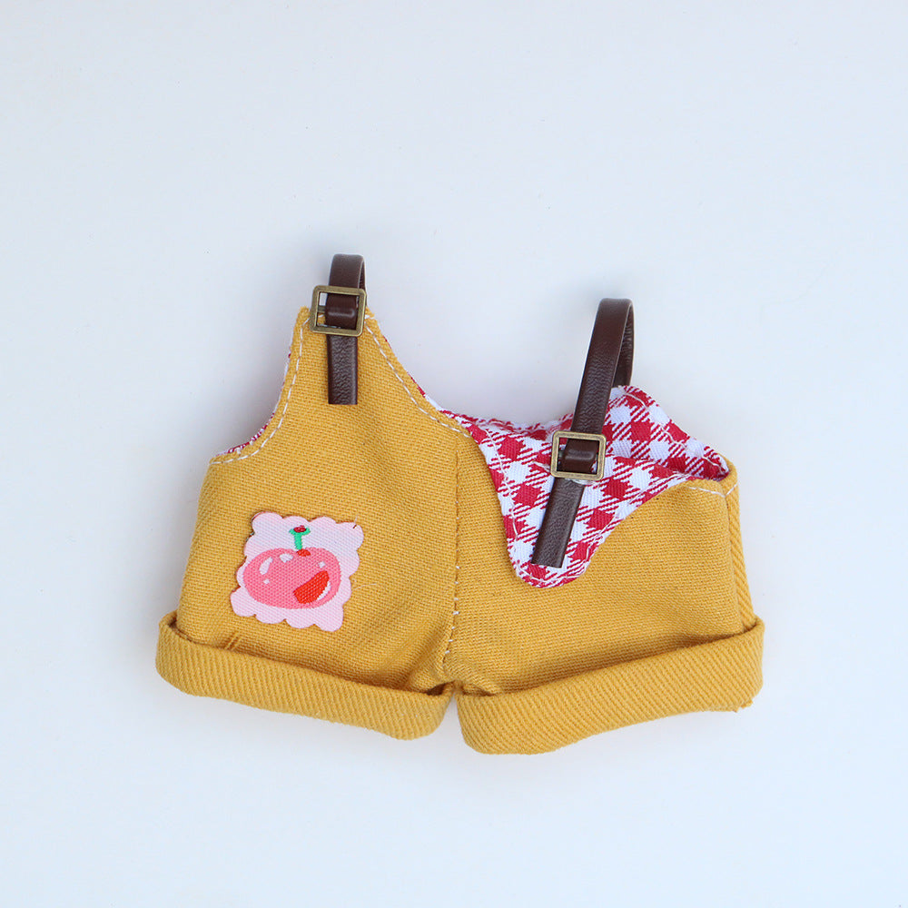(only-clothes) Labubu Wearable Doll Clothes Replacement for 17cm Doll Cute Dress-Up Casual Outfit Overalls Clothes