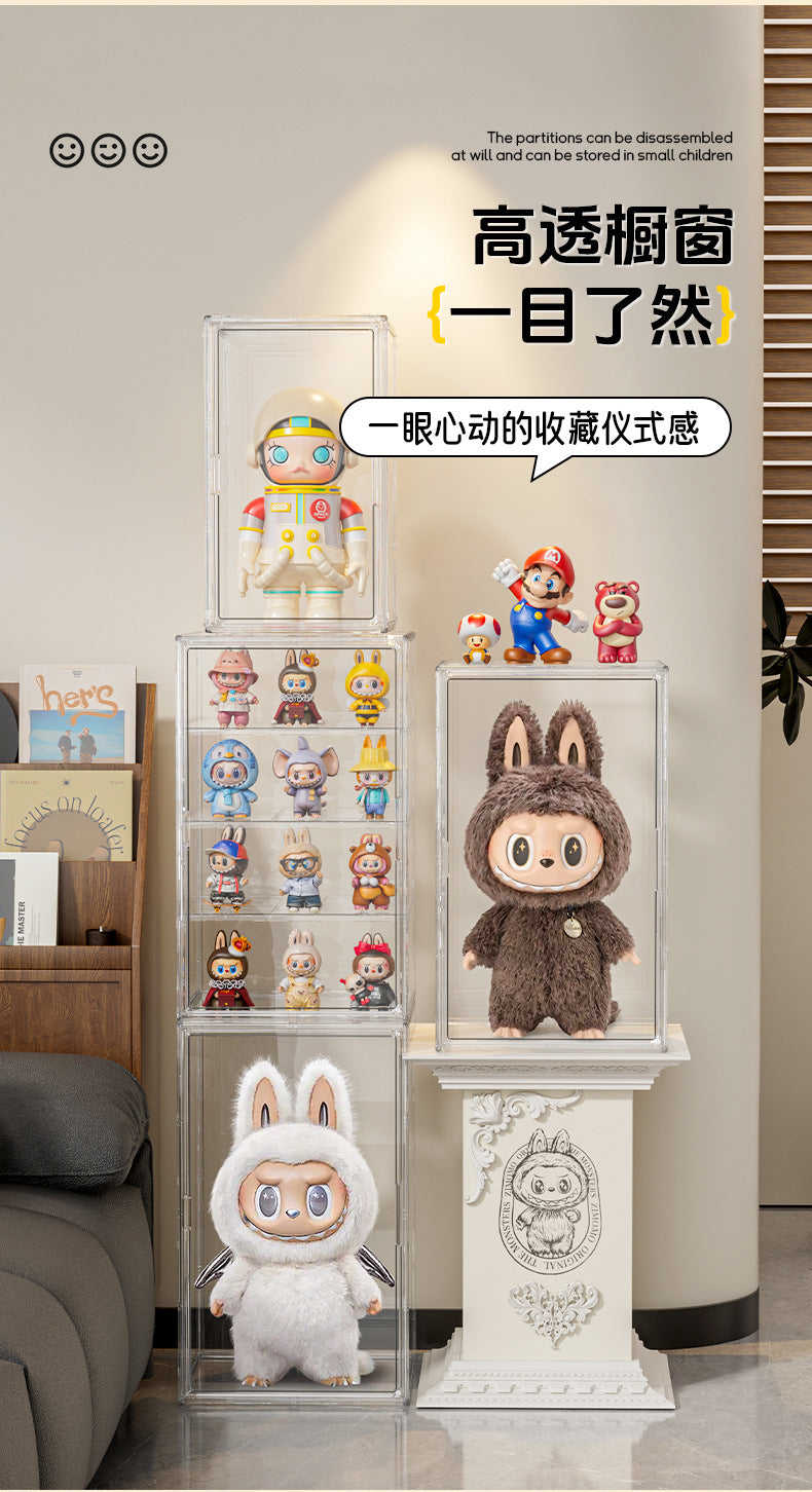 Labubu Chief Acrylic Display Box Labubu Dust Cover Figurine Box Storage Box Grand Angel Zimomo