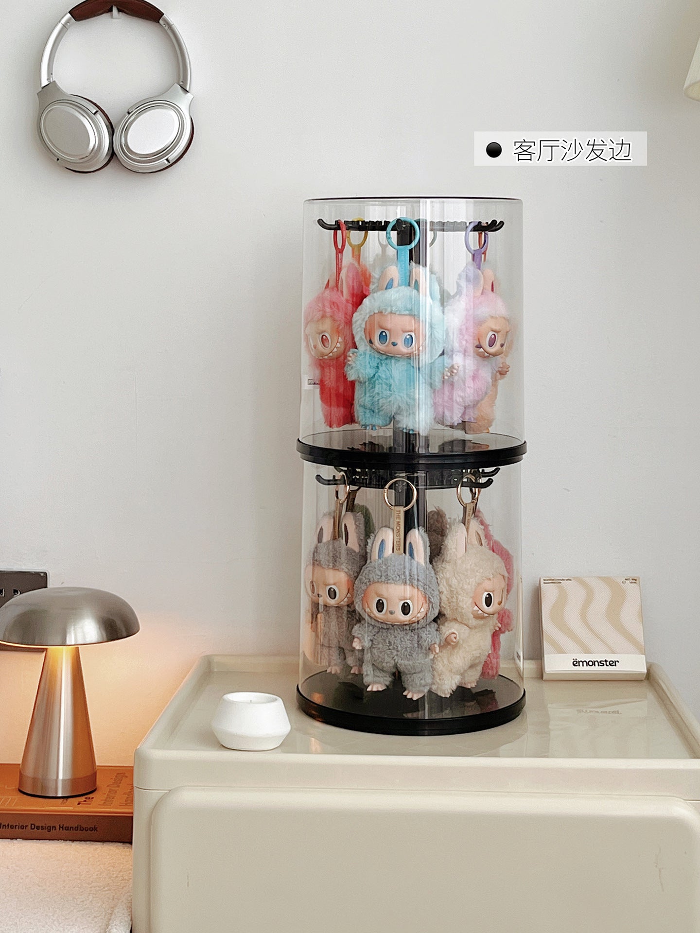 Labubu Vinyl Storage Box Pendant Labubu Display Box Transparent Black Bubble Mart Doll Ornament Blind Box