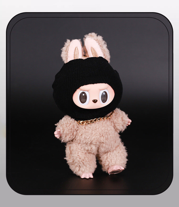 (only-clothes) Labubu 17cm Pendant Trendy Brand Doll Clothes Replacement Labubu 15cm Sitting Party Headgear Accessories Trendy