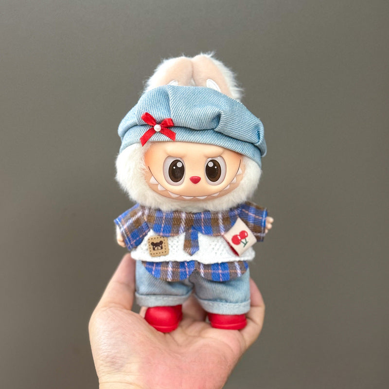 (only-clothes) Suitable for Labubu Doll Clothes First Second Third Generation Labubu Clothes 17cm Vinyl Pendant Doll Set