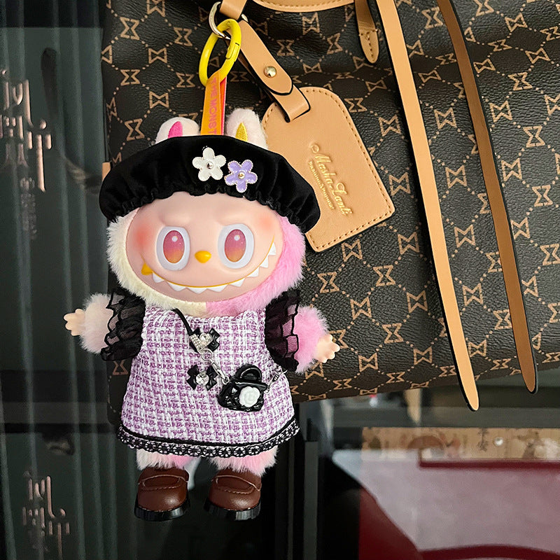 (only-clothes) Clothes Only Suitable for 17cm Labubu Doll Clothes First and Second Generation Labubu Blind Box Pendant Clothes Dress-Up Set
