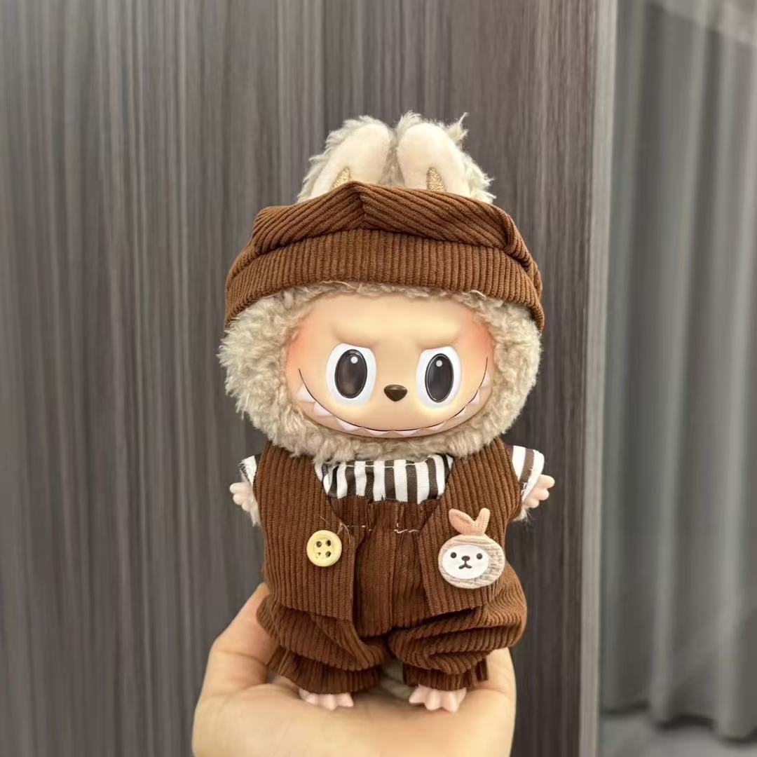 (only-clothes) Labubu Doll Clothes Labubu 17cm Pendant First and Second Generation Vinyl Plush Doll Replacement Clothes Set Accessories