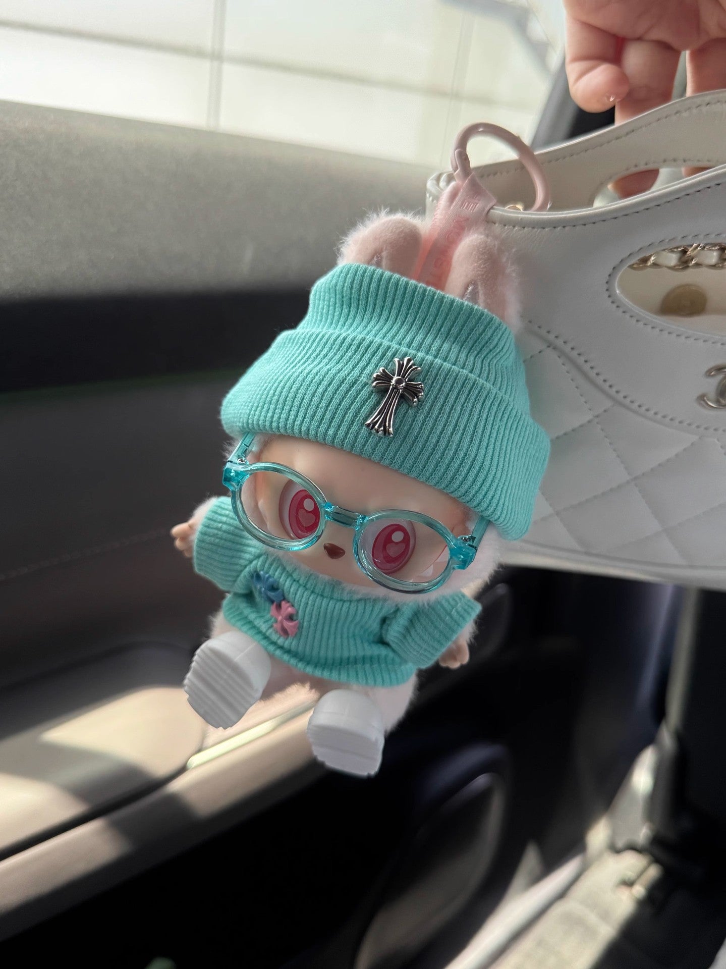 (Only-Clothes) Automobiles Curtain Cloth Doll Clothes Cross Heart Tiffany Blue One Two Three Generation Labubu Clothes Heart Green 17cm Fashion Brand