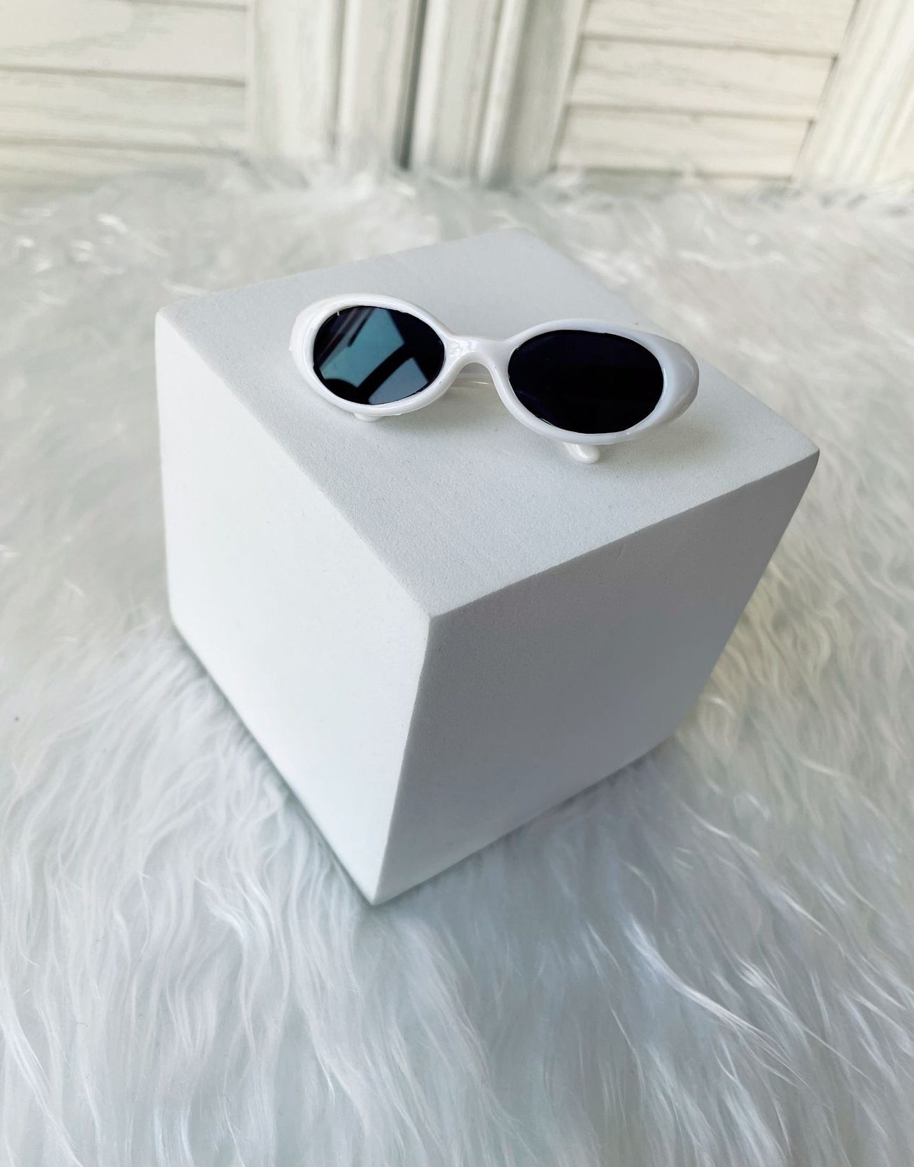 (only-clothes) 6.5cm Small Glasses Labubu Glasses Sunglasses Self-Deprecating Bear Glasses Small Cotton Doll Glasses