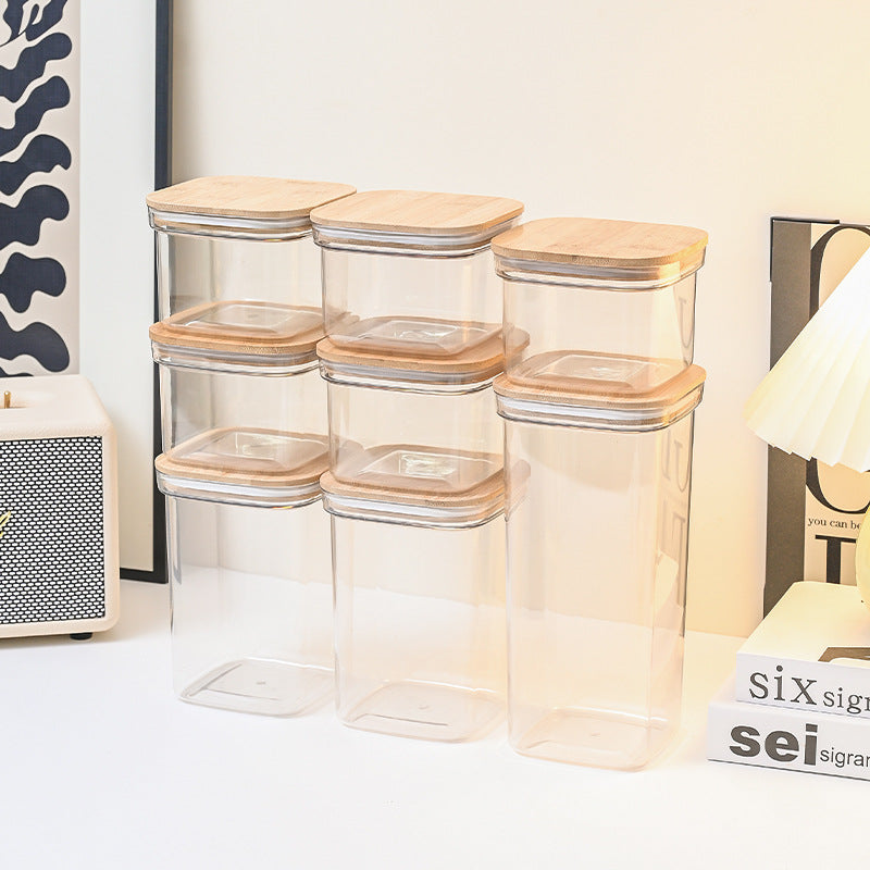 Transparent Labubu Display Box Dustproof Bamboo Wood High Transparency Trendy Toy Cute Bubble Mart Figurine Box Mini Storage Box