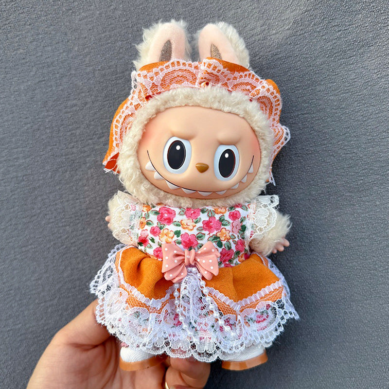 (only-clothes) Suitable for Labubu Doll Clothes Labubu Plush Vinyl Sitting Party First Second Third Generation Dress Set