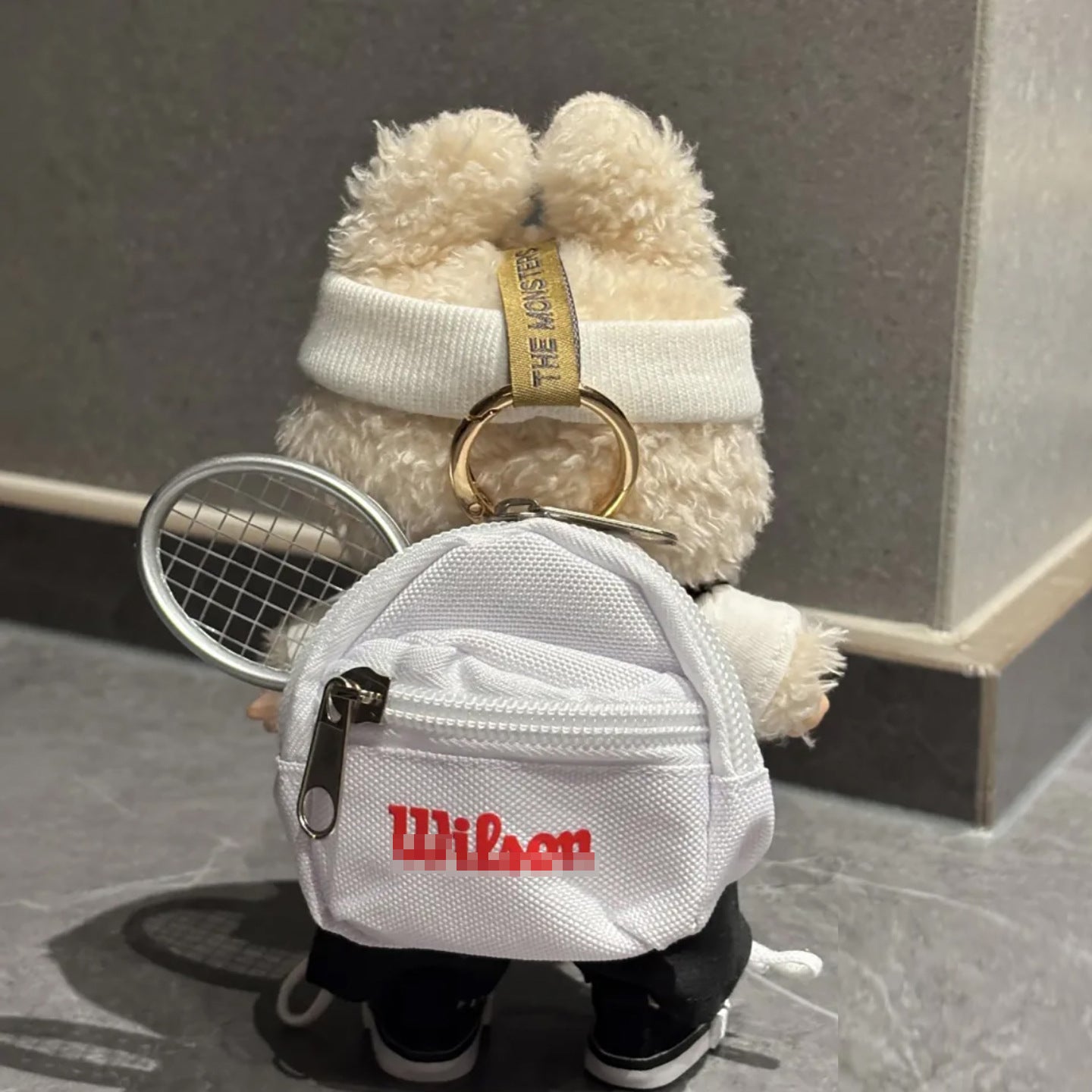 (Only-Clothes) Labubu Vinyl Doll Handmade Automobiles Curtain Cloth Tennis Clothing Doll Clothes 17cm Doll One, Two, Three Generation Sports Suit