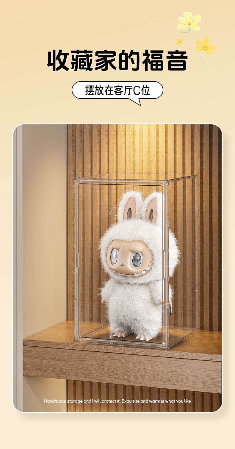 Labubu Chief Acrylic Display Box Labubu Dust Cover Figurine Box Storage Box Grand Angel Zimomo