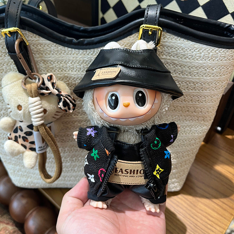 (only-clothes) Clothes Only Suitable for 17cm Labubu Doll Clothes First and Second Generation Labubu Blind Box Pendant Clothes Dress-Up Set